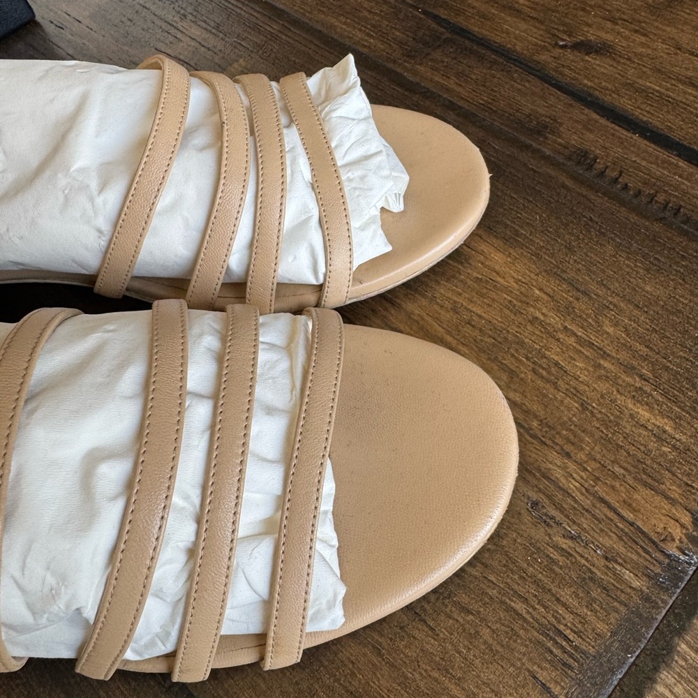 Chanel Beige Leather CC Strappy Sandals - Picture 9 of 16